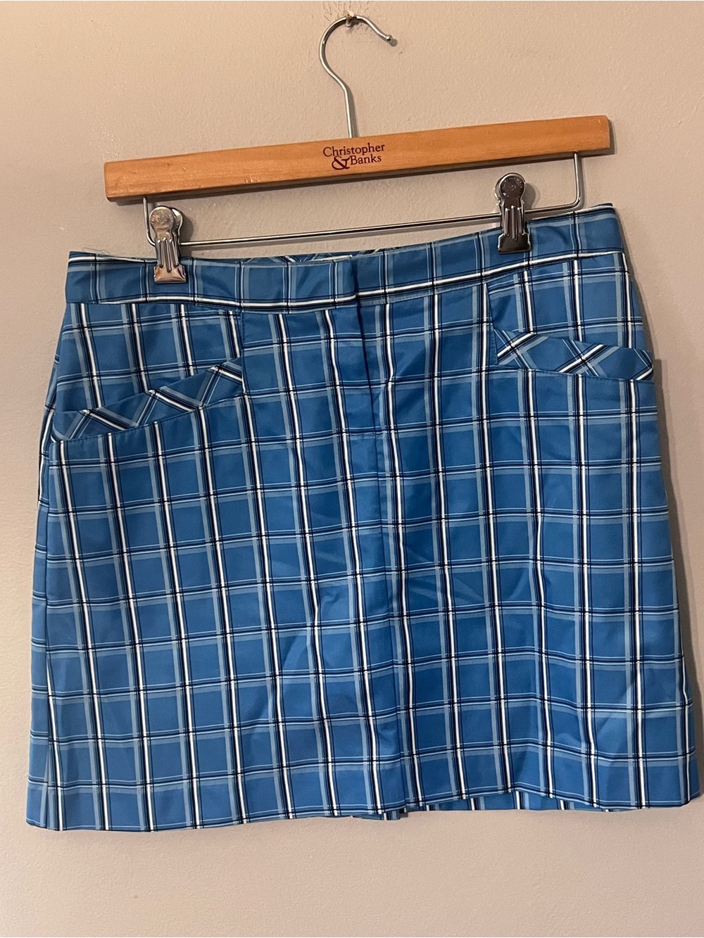 Izod Blue Plaid Mini Skirt